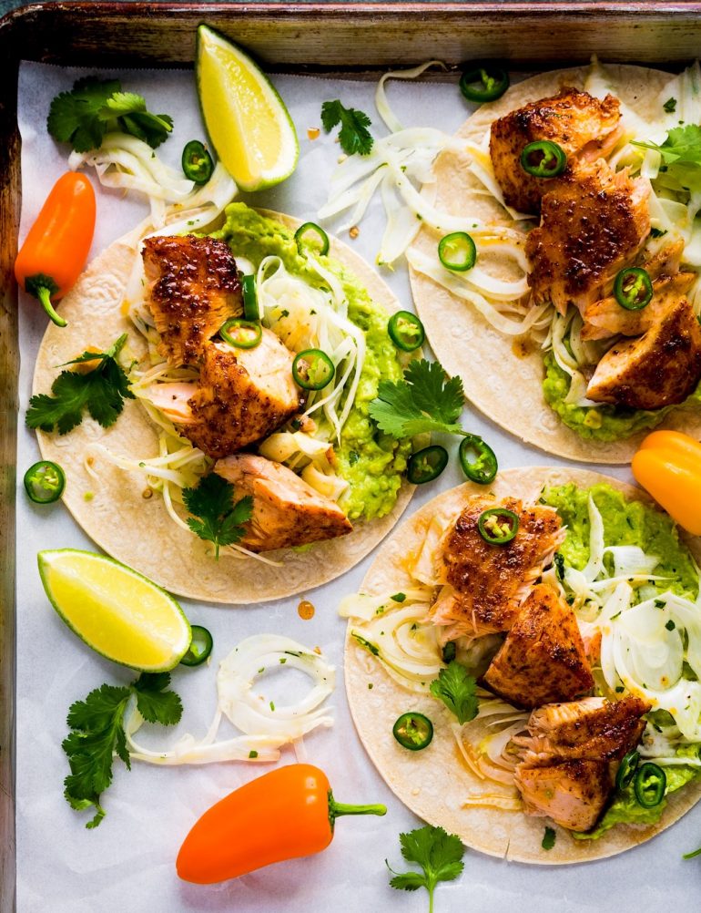 Chipotle Salmon Tacos - Food Love Collective