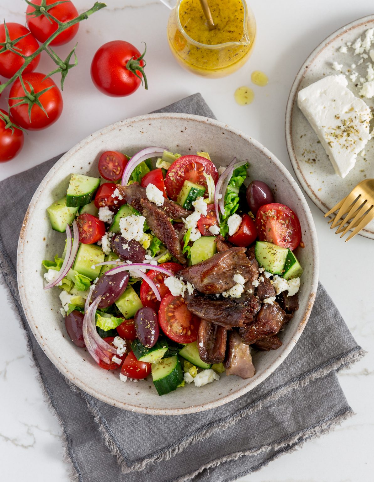 Crispy Lamb Greek Salad - Food Love Collective